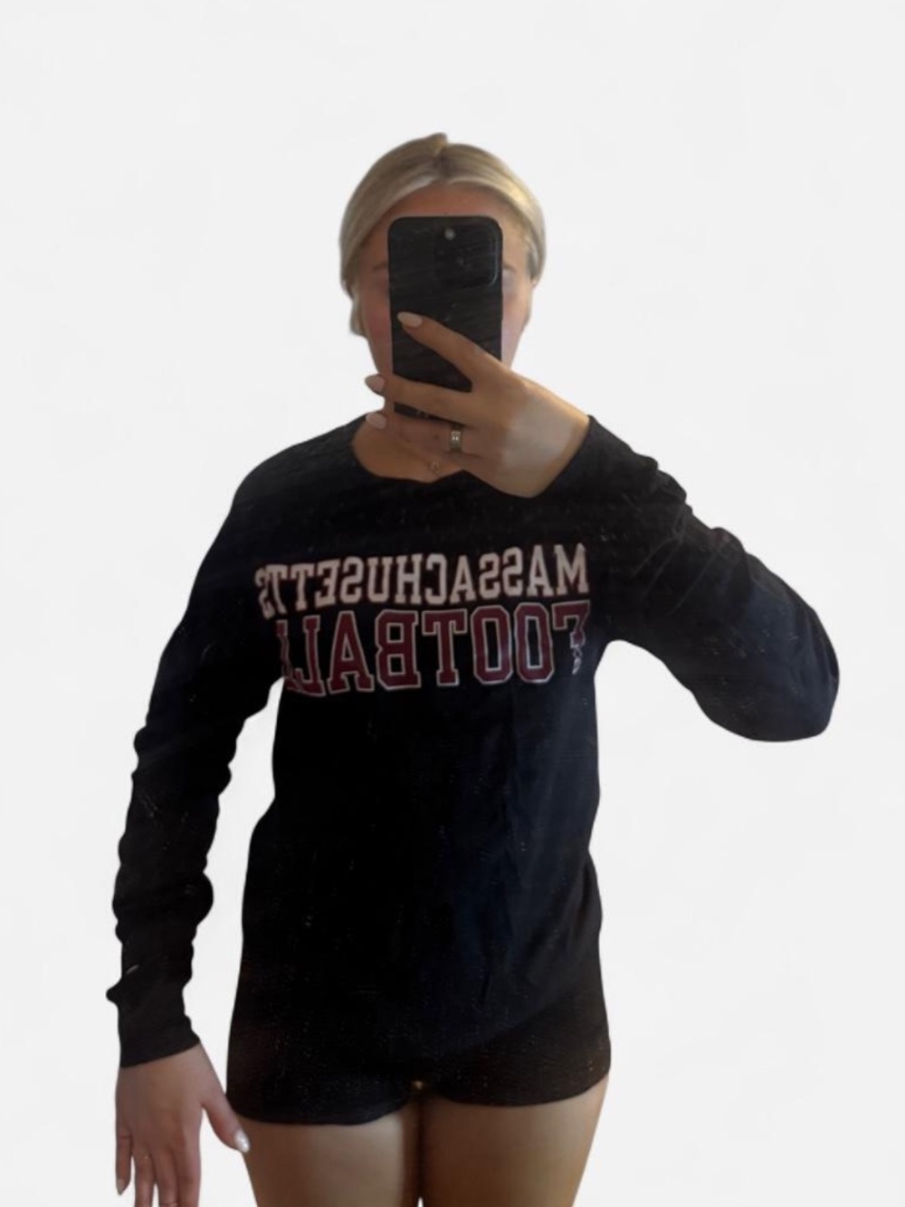 Champion Black Graphic Logo Long Sleeve Tee